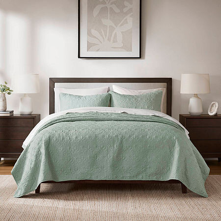 Madison Park Mansfield Antimicrobial Treated Reversible Quilt Set