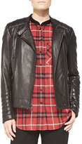 Thumbnail for your product : Vince Removable-Hood Lambskin Moto Jacket