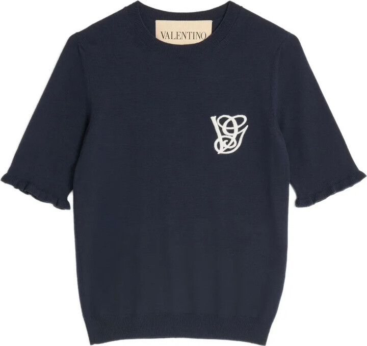 Valentino Garavani Embroidered Wool Top