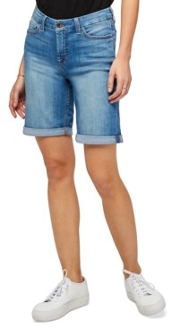 Jen7 Denim Bermuda Shorts With Rolled Cuffs Shopstyle