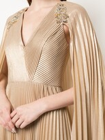 Thumbnail for your product : Marchesa Notte Pleated Cape Detail Kaftan Gown