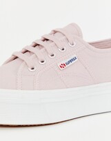 Thumbnail for your product : Superga 2790 pink chunky flatform trainers with white sole