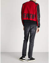 Thumbnail for your product : Saint Laurent Contrasting wool-blend and leather varsity jacket