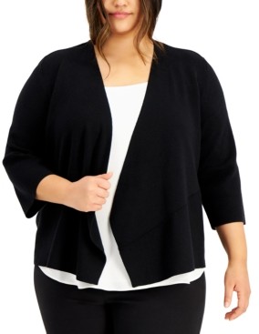 Alfani Plus Size Cozy Open-Front Cardigan, Created for Macy's