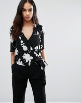 Thumbnail for your product : Lipsy Michelle Keegan Loves Embroidered Wrap Top