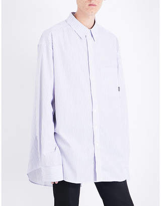Vetements Striped oversized cotton shirt