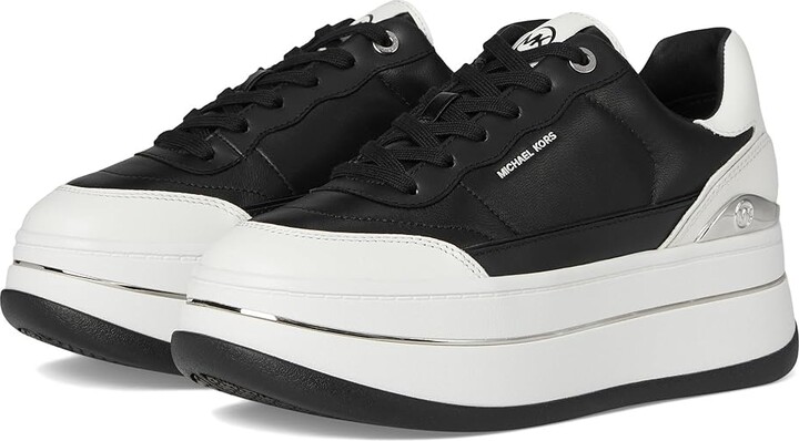 MICHAEL Michael Kors Hayes Lace Up Women's Shoes Black/Opticwhite : 10 M Rubber/Synthetic