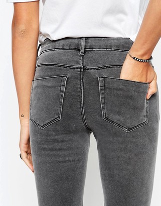 ASOS Ridley High Waist Skinny Jeans in Slated Gray