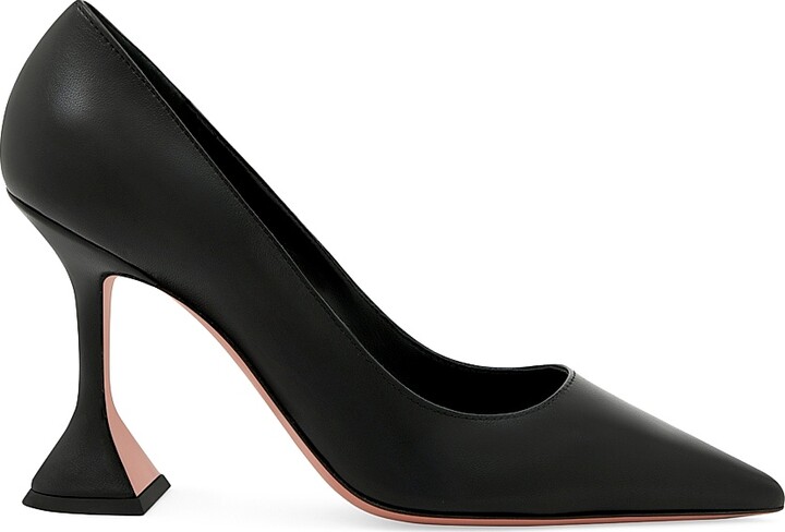 Amina Muaddi Women's Ami 95MM Leather Pumps - Black - Size 6