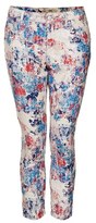 Thumbnail for your product : Topshop Moto 'Leigh' Flocked Floral Jeans (Blue Multi)