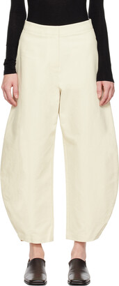 AMOMENTO Off-White Curved Trousers