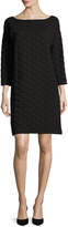 Thumbnail for your product : Joan Vass 3/4-Sleeve Textured Dot Dress