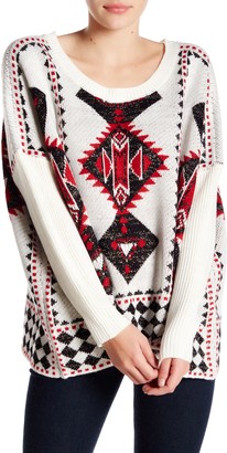 Romeo & Juliet Couture Long Sleeve Geo Pattern Sweater