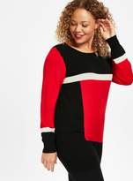 Thumbnail for your product : Evans Red Colour Block Jumper
