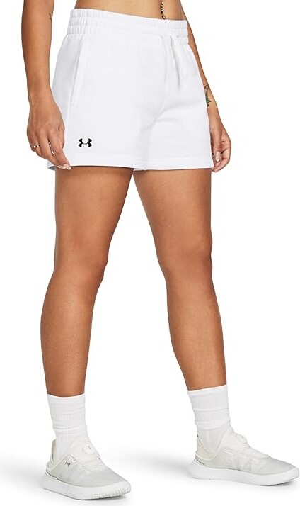 Under Armour Rival Fleece Shorts Women's Shorts White/Black : LG (US 12-14) R, Polyester