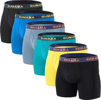 SUMABA Men's Underwear Moisture Wicking Bamboo Viscose Boxer Briefs M L XL 2XL 3XL