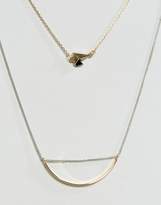 Thumbnail for your product : ASOS Asymmetric Shapes Multirow Necklace