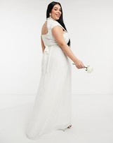 Thumbnail for your product : Hope & Ivy Plus Bridal floral beaded and embroidered maxi dress with keyhole back in ivory