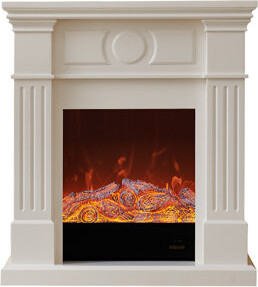 Canora Grey Simple French-style solid wood electric decorative fireplace with simulated flames