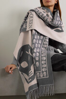 Thumbnail for your product : Alexander McQueen Oversized Fringed Wool-jacquard Scarf
