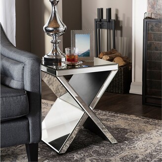 Baxton Studio Morris Mirrored Accent End Table