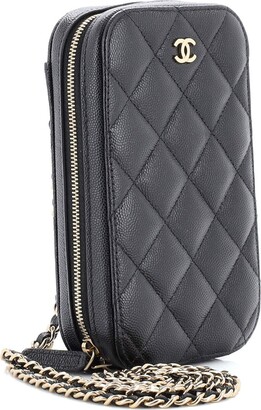 Chanel Zip Around Phone Case with Chain Quilted Caviar - ShopStyle