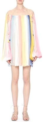 Chloé Women's Pleated Dip Dye Off The Shoulder Dress