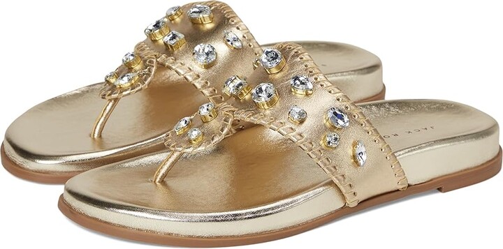 Jack Rogers Jacks Sport Jeweled Sandals Women's Sandals Silver : 7 M, Leather