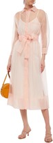 Thumbnail for your product : Maje Roane Belted Organza Midi Shirt Dress