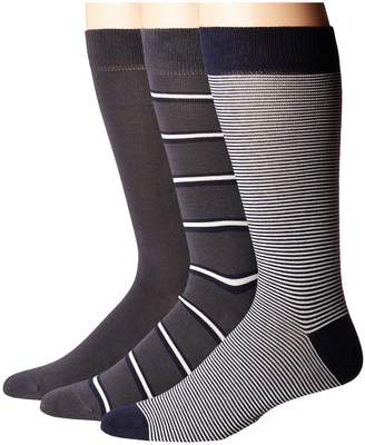 Lacoste 3-Pack Striped Jersey Cotton Blend Socks Men's Crew Cut Socks Shoes