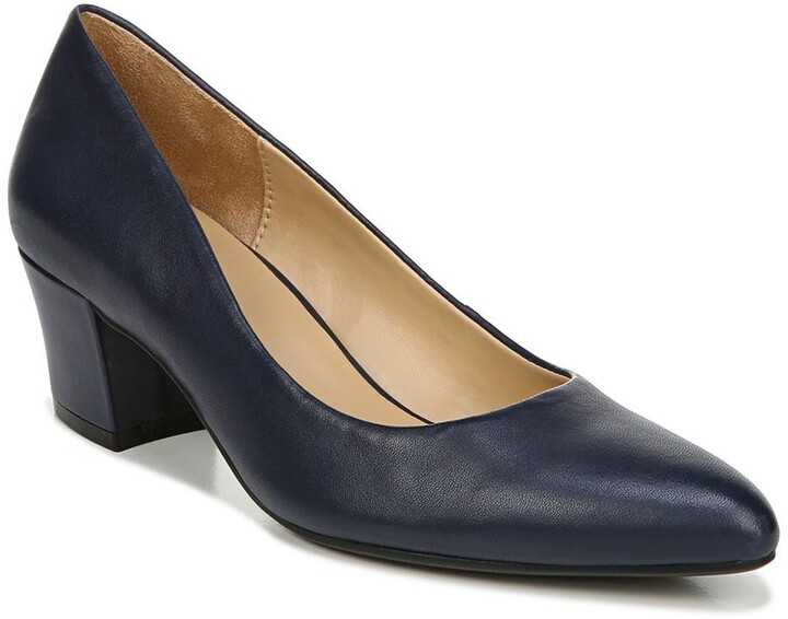 navy pump heels