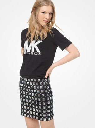 MICHAEL Michael Kors Mirror Embellished Scuba Skirt