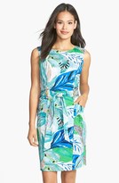 Thumbnail for your product : Ellen Tracy Bamboo Detail Belted Sheath Dress
