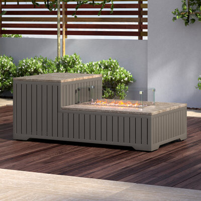 Anaka Aluminum Propane Outdoor Gas Fire Pit Table