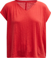 Thumbnail for your product : Eileen Fisher V-Neck Short-Sleeve Organic Linen Tee