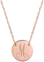 Thumbnail for your product : Jane Basch 14K Rose Gold Diamond Initial Disc Necklace (A-Z)