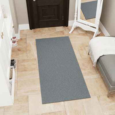 Ottomanson Stepwell Collection Utility Ribbed Garage Mat/Patio/Entryway Rug