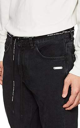 Off-White Men's Gothic-Embroidered Slim Straight Jeans - Black