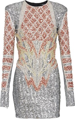 Balmain Sequin-Embellished Mini Dress - ShopStyle