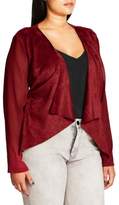 Thumbnail for your product : City Chic Sheer Sleeve Faux Suede Jacket