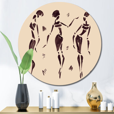 Bungalow Rose Abstract Brown Dancers - Unframed Painting