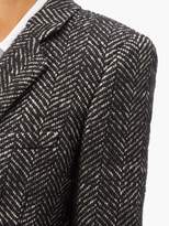 Thumbnail for your product : Saint Laurent Double-breasted Wool-blend Herringbone Coat - Womens - Black