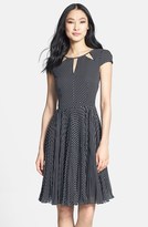 Thumbnail for your product : Adrianna Papell Polka Dot Cutout Fit & Flare Dress (Regular & Petite)