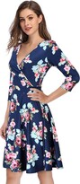 Thumbnail for your product : HiQueen Women V-Neck A-Line Fit Flare Swing Party Dress (X-Large