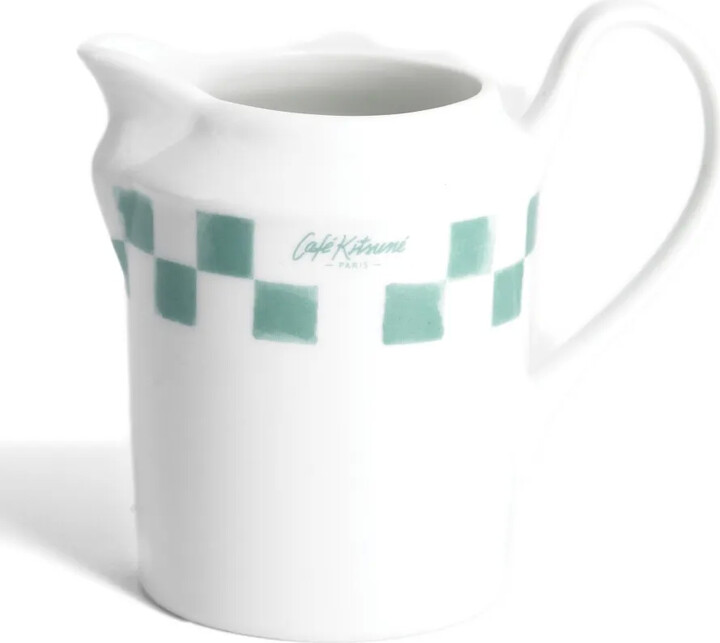 CAFÉ KITSUNÉ Checked Porcelain Milk Jug