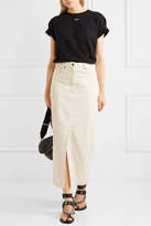 Thumbnail for your product : McQ Lace-up Cotton And Linen-blend Denim Midi Skirt - Cream