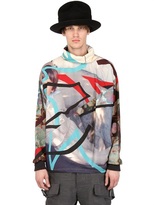 Thumbnail for your product : John Galliano Printed Wool Jersey Cowl Neck Top