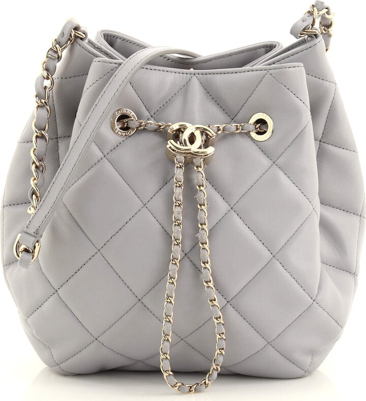 Chanel CC Drawstring Bucket Bag Quilted Lambskin Small - ShopStyle