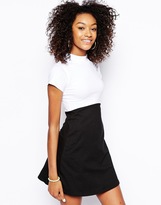 Thumbnail for your product : Motel Lydia Turtleneck Dress In Monochrome