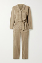 Thumbnail for your product : Alex Mill Expedition Cropped Belted Stretch Tencel And Cotton-blend Twill Jumpsuit - Sand